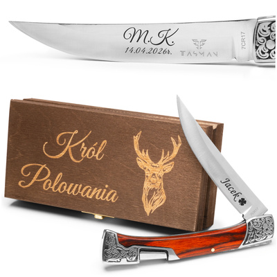 Nóż myśliwski z Grawerem Prezent dla Grzybiarza Wędkarza Myśliwego N2