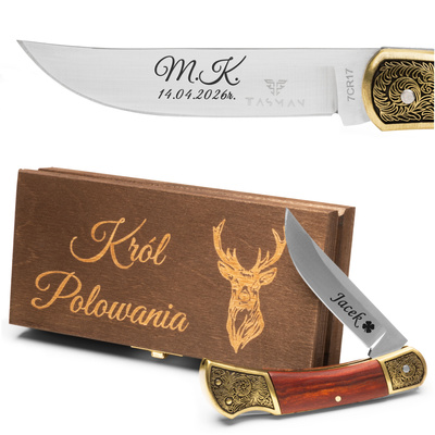 Nóż myśliwski z Grawerem Prezent dla Grzybiarza Wędkarza Myśliwego N1