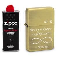 Zapalniczka Benzynowa złota z GRAWEREM + Zippo