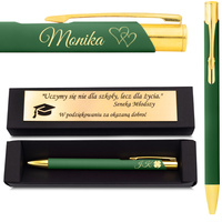 Długopis z Grawerem GRATIS na Prezent Zielony Prezent dla Nauczyciela