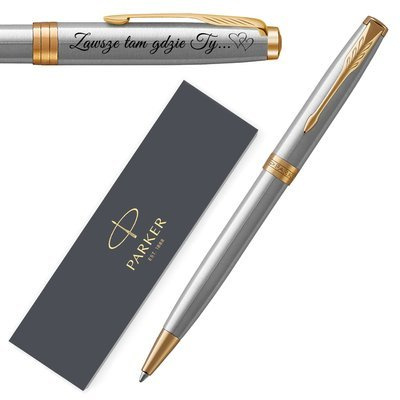 Długopis Parker Sonnet Stalowy GT z GRAWEREM